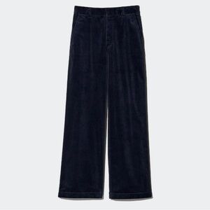 Uniqlo Wide Leg Navy Corduroy Pants